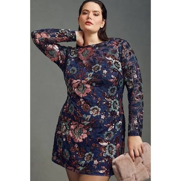 Anthropologie Sequin Mini Dress Size 2 - Picture 6 of 11